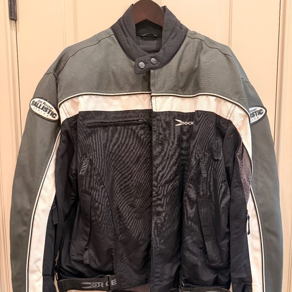 Joe Rocket‎ Motorcycle Riding Jacket XL Black Gray Padded Armor
